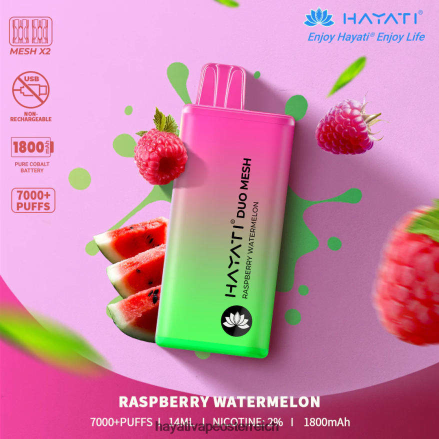 Hayati Amazon Österreich - Hayati Duo Mesh Einweg Himbeer-Wassermelone PZRL6R178