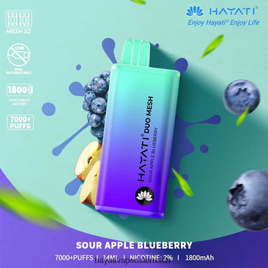 Hayati Amazon Österreich - Hayati Duo Mesh Einweg saure Apfel-Blaubeere PZRL6R188