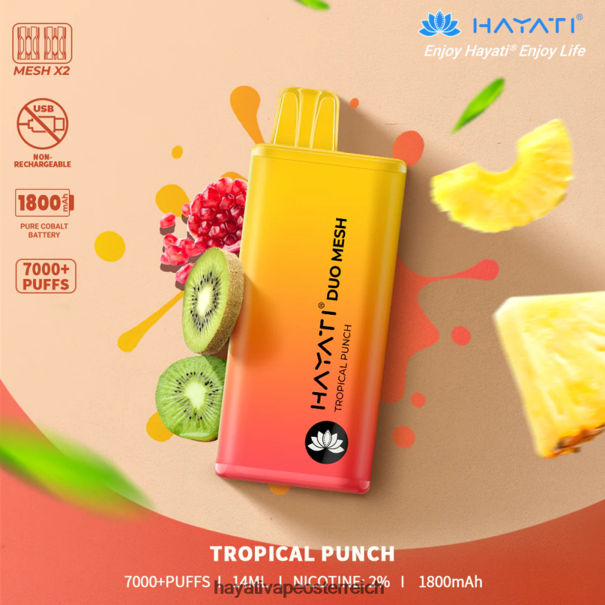 Hayati Flavours - Hayati Duo Mesh Einweg tropischer Punsch PZRL6R184