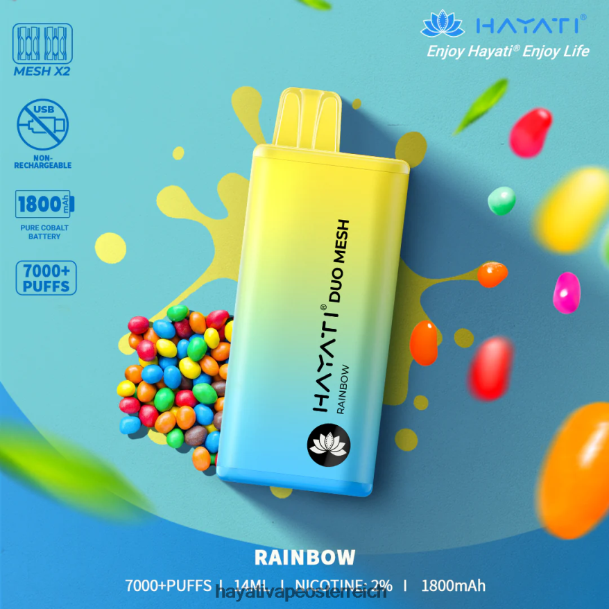 Hayati Store Österreich - Hayati Duo Mesh Einweg Regenbogen PZRL6R176