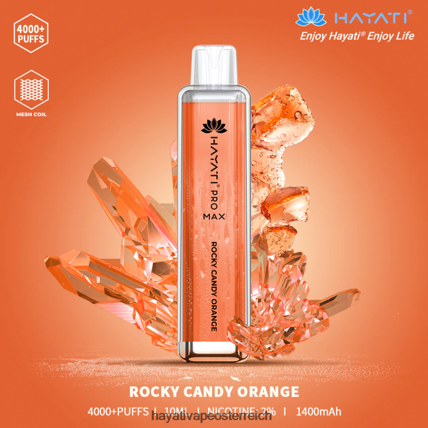 Hayati Amazon Österreich - Hayati Pro Max Einweg Rocky-Candy-Orange PZRL6R118