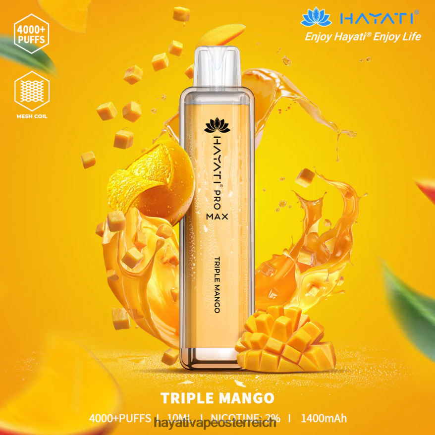 Hayati Flavour List - Hayati Pro Max Einweg dreifache Mango PZRL6R125