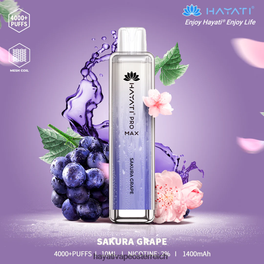 Hayati Price Österreich - Hayati Pro Max Einweg Sakura-Traube PZRL6R119