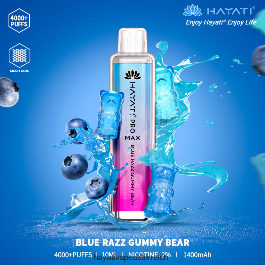 Hayati Price Österreich - Hayati Pro Max Einweg blaues Razz-Gummibärchen PZRL6R129