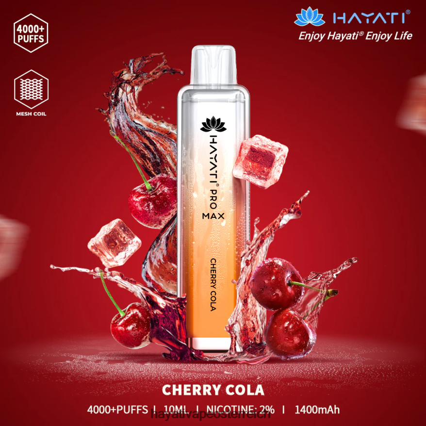 Hayati Vape Flavours - Hayati Pro Max Einweg Kirschcola PZRL6R100