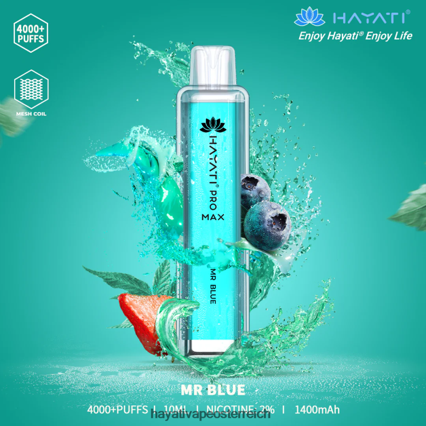 Hayati Vape Österreich - Hayati Pro Max Einweg Herr Blau PZRL6R113