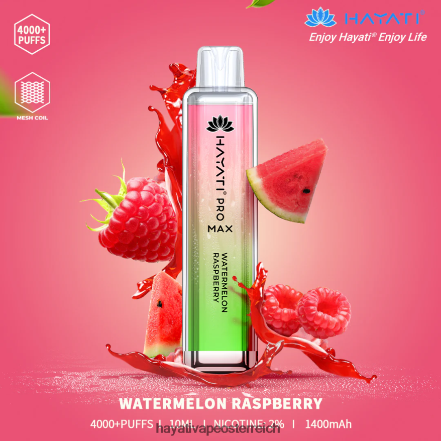 Hayati Vape Österreich - Hayati Pro Max Einweg Wassermelone Himbeere PZRL6R143