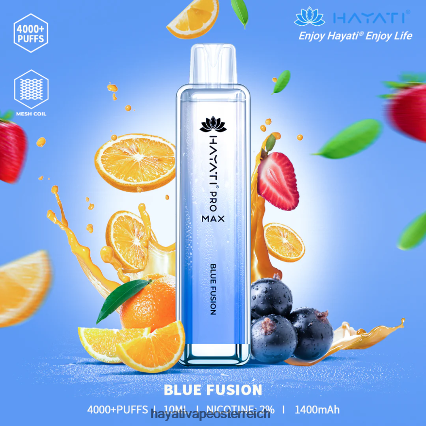 Hayati Vape Österreich - Hayati Pro Max Einweg blaue Fusion PZRL6R93