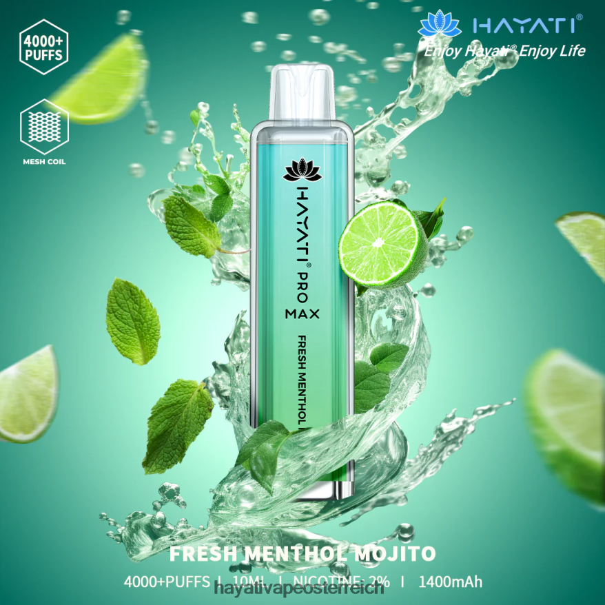 Hayati Vape Österreich - Hayati Pro Max Einweg frischer Menthol-Mojito PZRL6R133