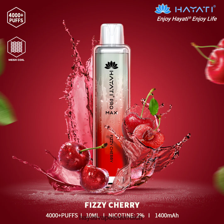 Hayati Vape Österreich - Hayati Pro Max Einweg prickelnde Kirsche PZRL6R103