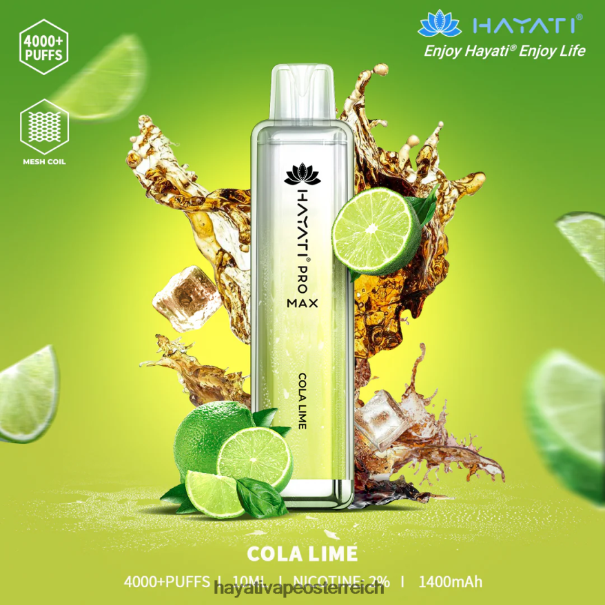 Hayati Österreich - Hayati Pro Max Einweg Cola-Limette PZRL6R101