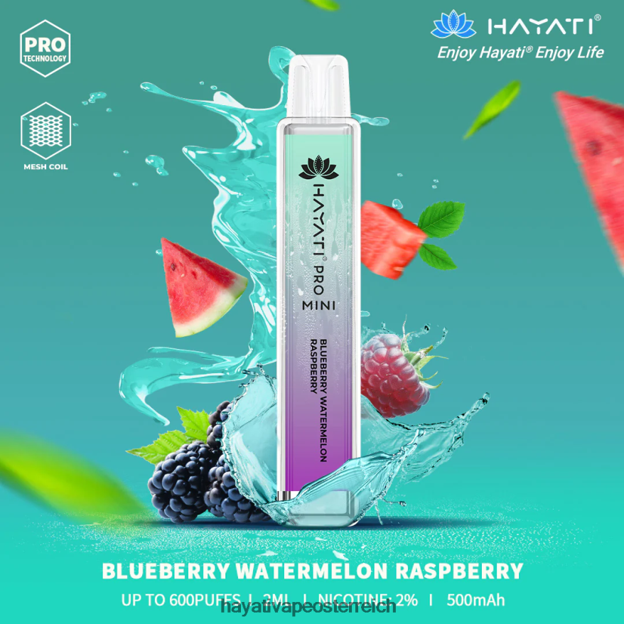 Hayati Flavour List - Hayati Pro Mini Einweg Blaubeere, Wassermelone, Himbeere PZRL6R25