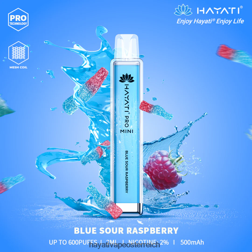 Hayati Flavours - Hayati Pro Mini Einweg blaue saure Himbeere PZRL6R4