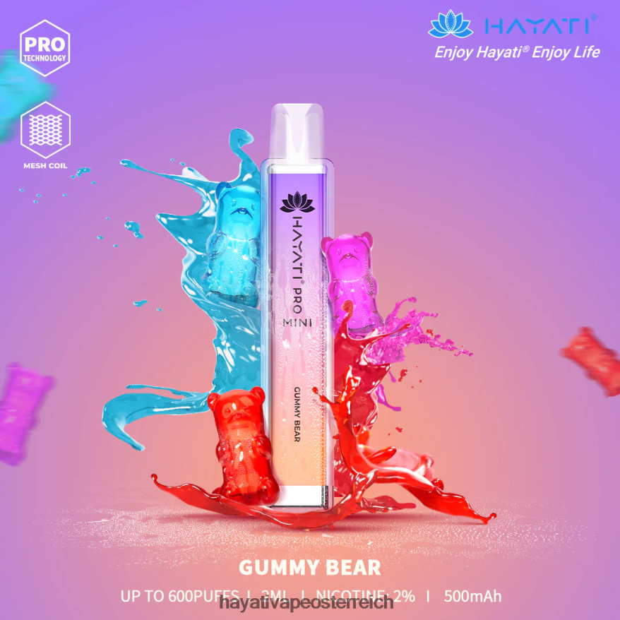 Hayati Vape Flavours - Hayati Pro Mini Einweg Gummibär PZRL6R10