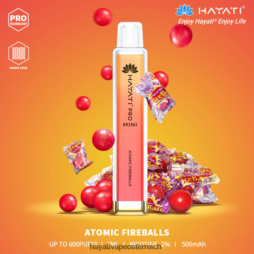 Hayati Österreich - Hayati Pro Mini Einweg Atomarer Feuerball PZRL6R1