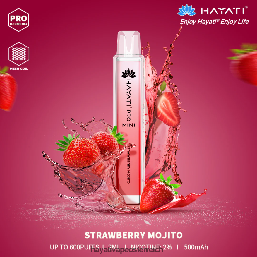 Hayati Österreich - Hayati Pro Mini Einweg Erdbeer-Mojito PZRL6R21