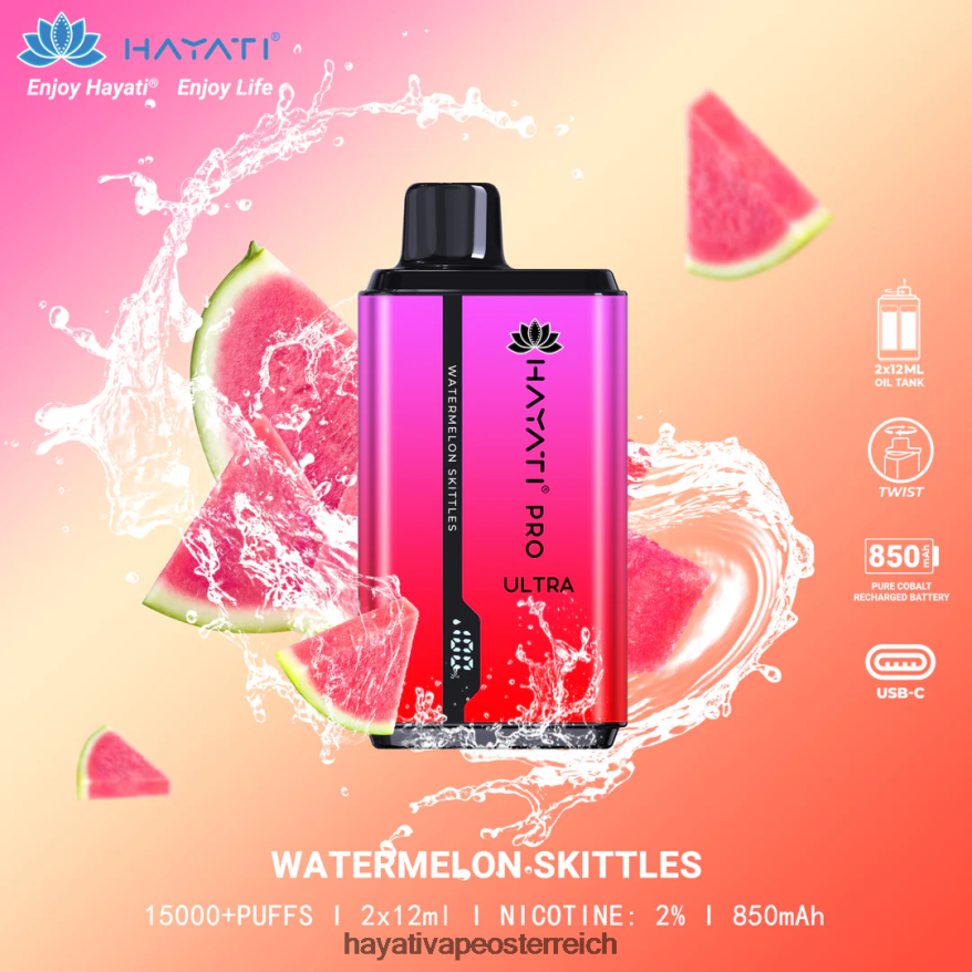 Hayati Flavour List - Hayati Pro Ultra Einweg 15000 Züge Wassermelonenkegel PZRL6R215