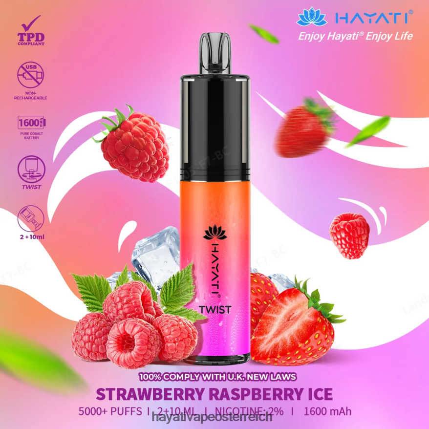 Hayati Flavour List - Hayati Twist Einweg Erdbeer-Himbeer-Eis PZRL6R85