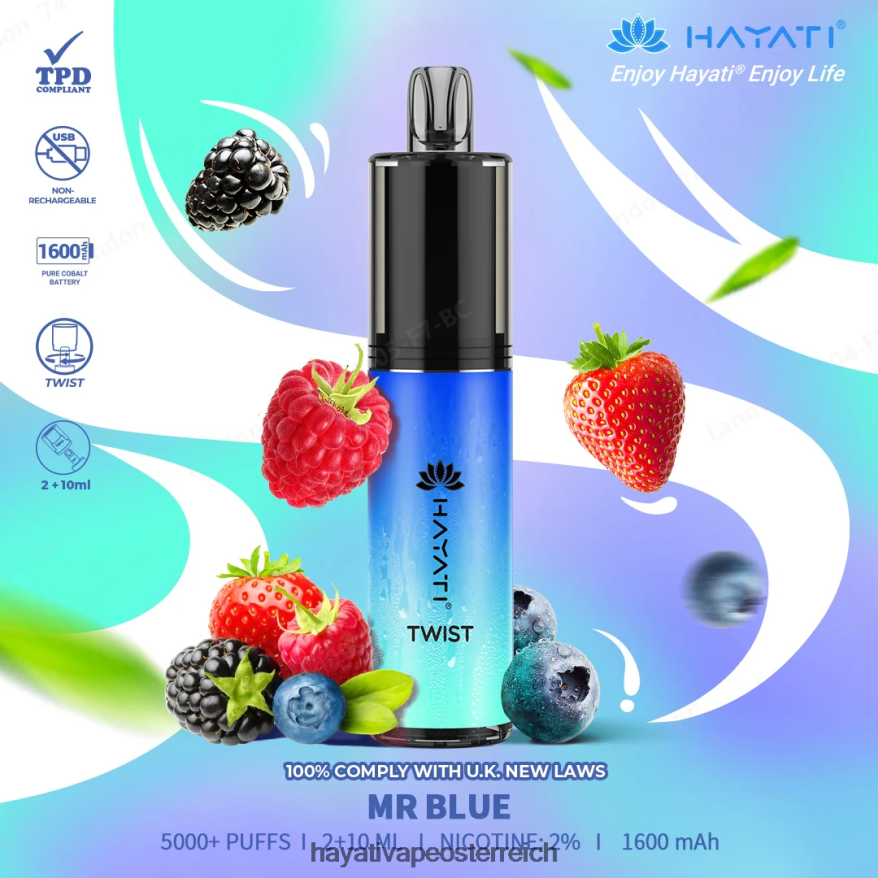 Hayati Vape Shop - Hayati Twist Einweg Herr Blau PZRL6R77
