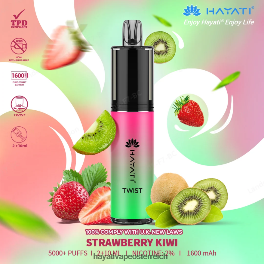 Hayati Vape Österreich - Hayati Twist Einweg Erdbeer-Kiwi PZRL6R83