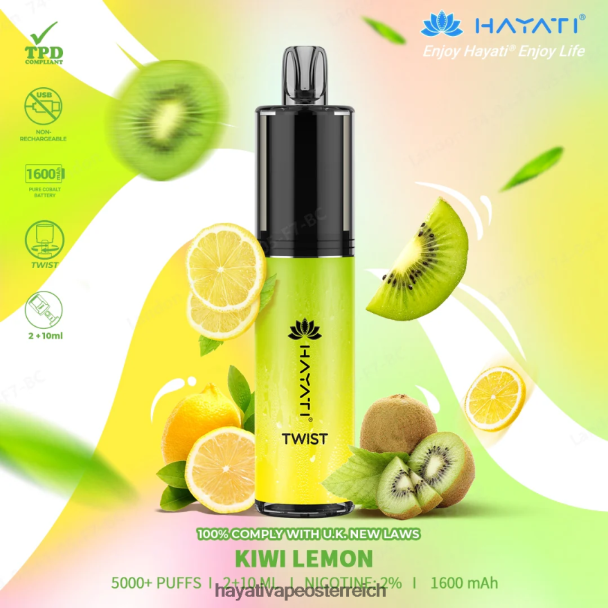 Hayati Vape Österreich - Hayati Twist Einweg Kiwi-Zitrone PZRL6R73