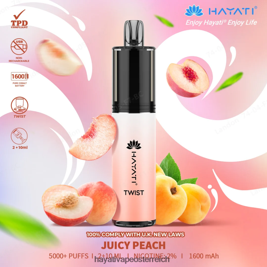 Hayati Wien - Hayati Twist Einweg saftiger Pfirsich PZRL6R72