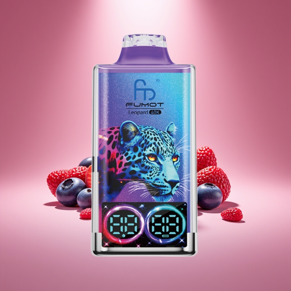 Fumot Leopard 40K Puffs Disposable Vape Blaubeer-Eis mit Dual Mesh und 700mAh