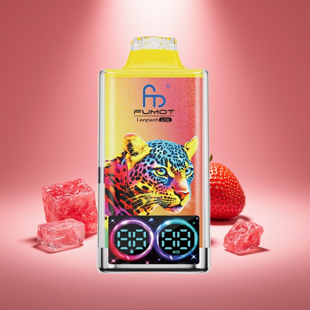 Fumot Leopard 40K Puffs Disposable Vape Erdbeer-Eis mit Dual Mesh und Digital Tube Display