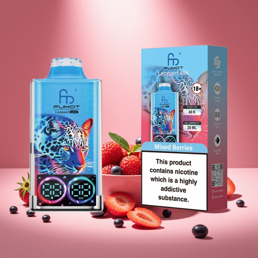 Fumot Leopard 40K Puffs Disposable Vape Gemischte Beeren mit Dual Mesh