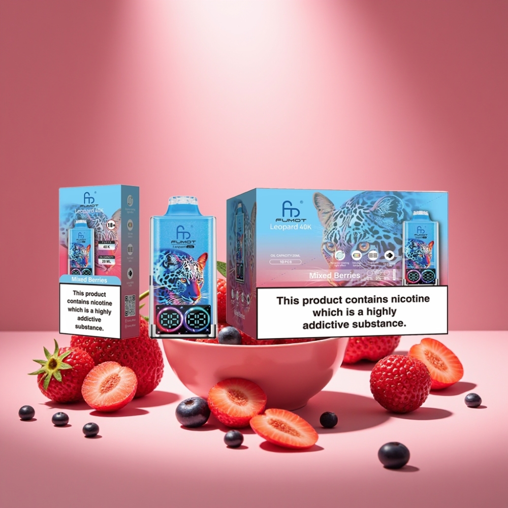 Fumot Leopard 40K Puffs Disposable Vape Gemischte Beeren mit Dual Mesh