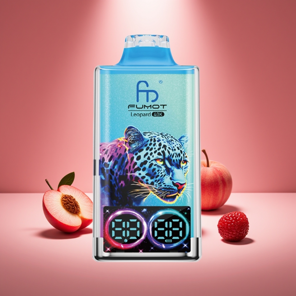 Fumot Leopard 40K Puffs Disposable Vape Pfirsich-Beere mit Dual Mesh und Typ-C-Ladung
