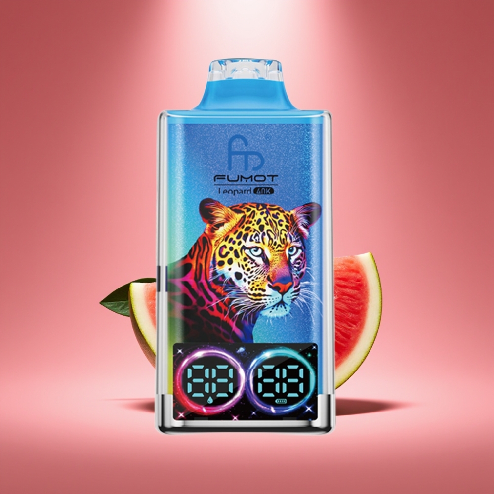 Fumot Leopard 40K Puffs Disposable Vape Wassermelonen-Kaugummi mit Digitaler Öl-Anzeige