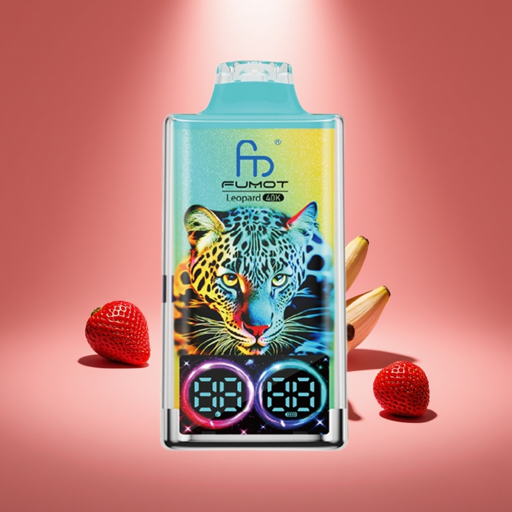 Fumot Leopard 40K Puffs Erdbeer-Banane Dual Mesh Typ-C