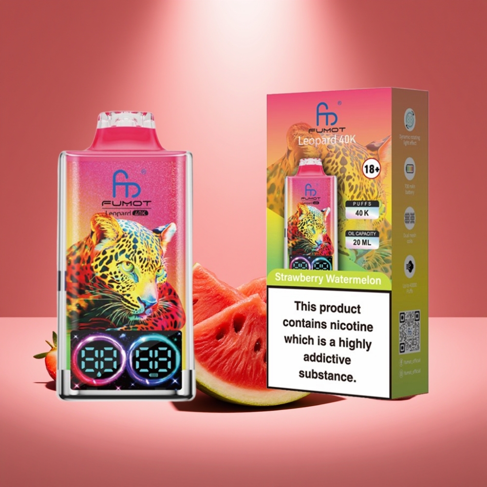 Fumot Leopard 40K Puffs Wegwerf-Vape Erdbeer-Wassermelone Dual Mesh 700mAh