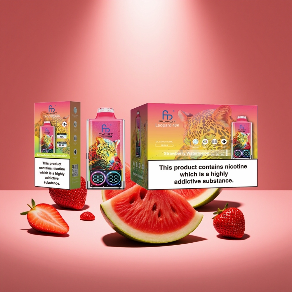 Fumot Leopard 40K Puffs Wegwerf-Vape Erdbeer-Wassermelone Dual Mesh 700mAh