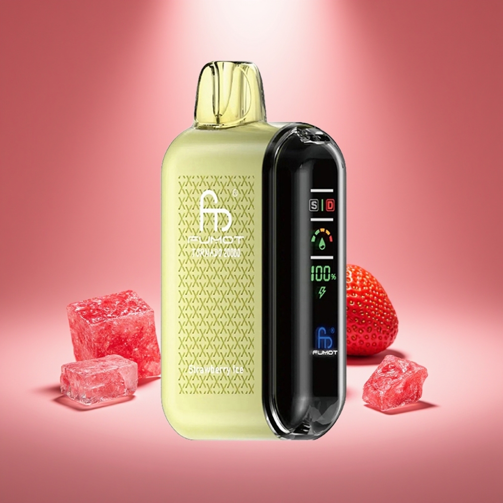 Fumot Tornado 20000 Puffs Erdbeer-Eis mit Dual Mesh Coil und Smart Display