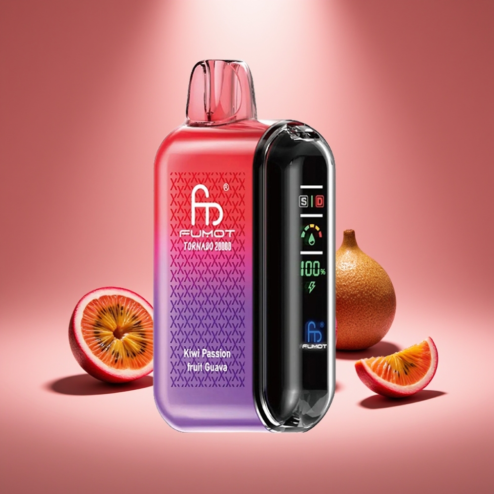 Fumot Tornado 20000 Puffs Kiwi Passionsfrucht Guave mit 20ml E-Liquid und Dual Mesh Coil