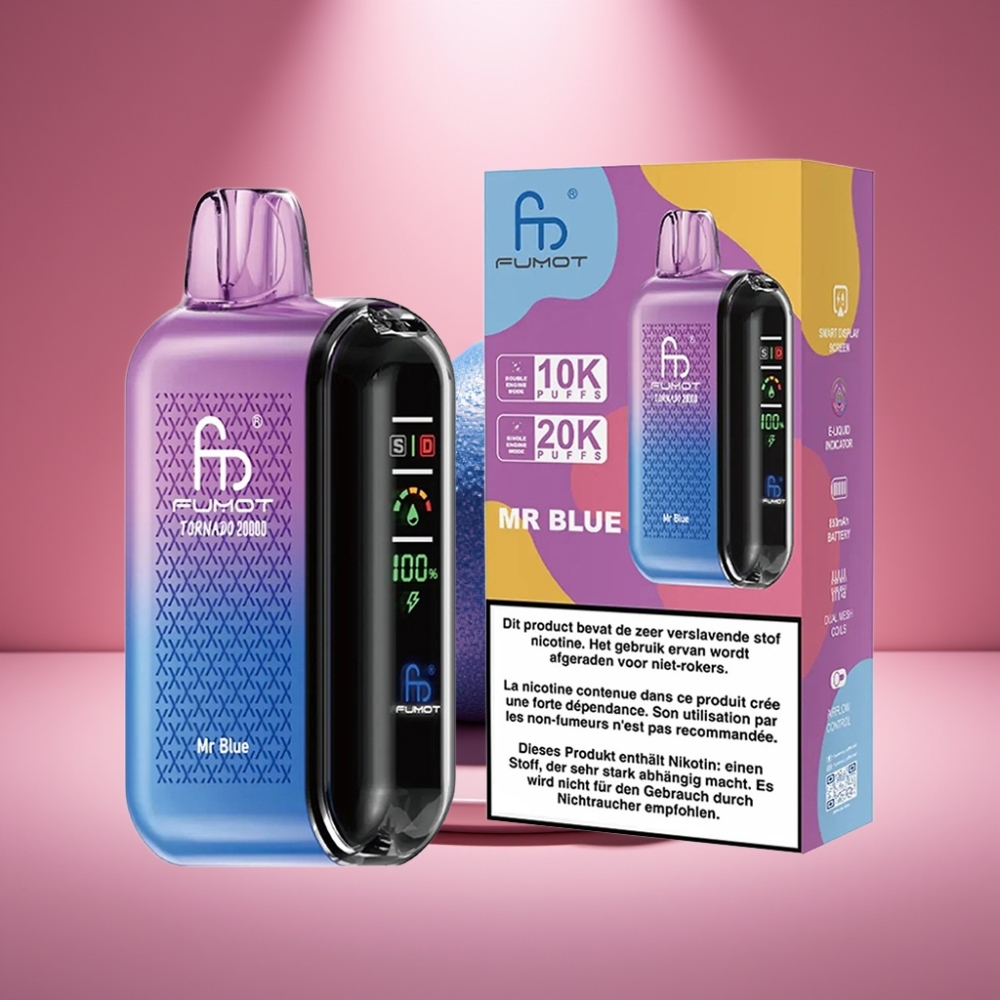 Fumot Tornado 20000 Puffs Mr Blau mit Dual Mesh Coil und 20ml E-Liquid
