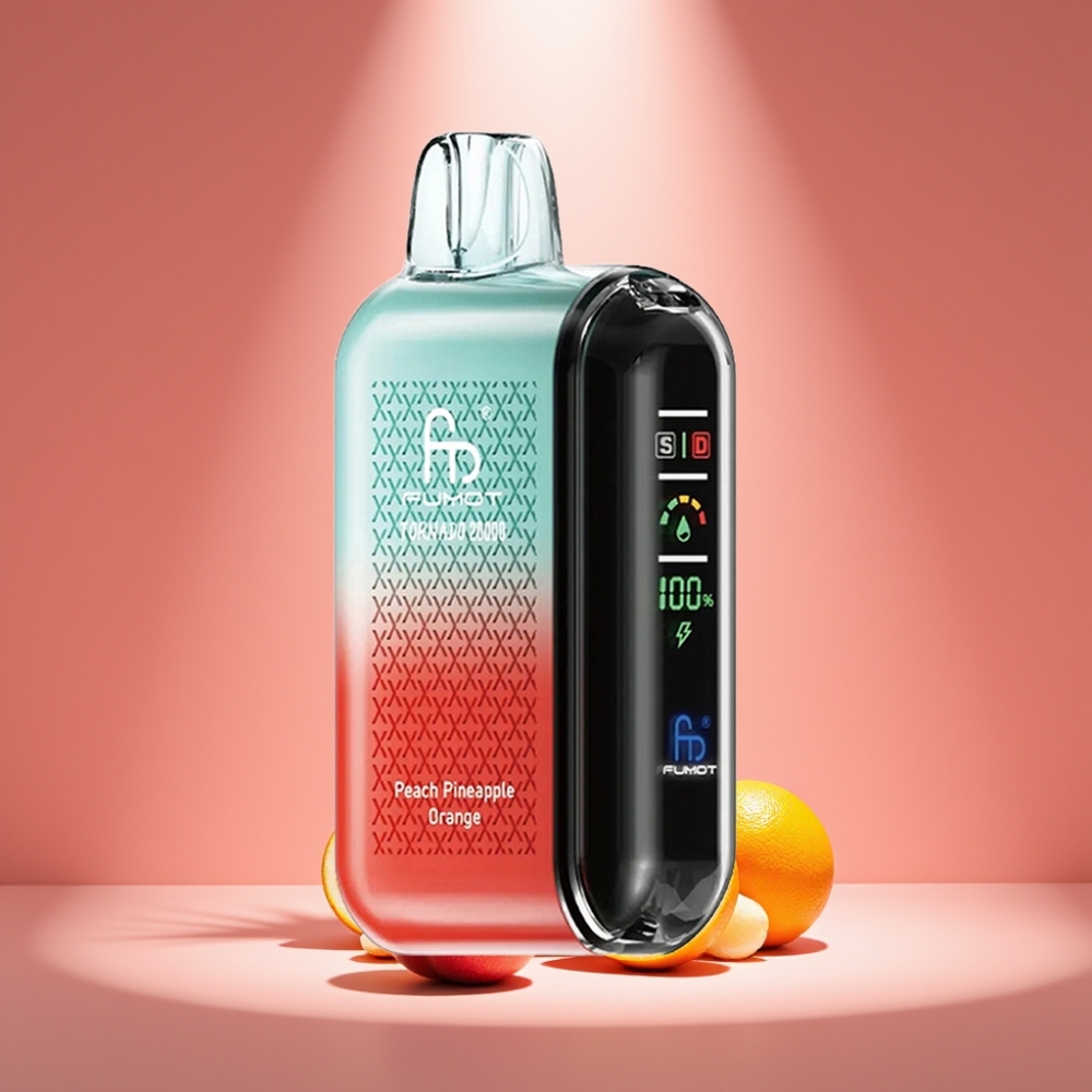 Fumot Tornado 20000 Puffs Pfirsich Ananas Orange Dual Mesh Coil 20ml