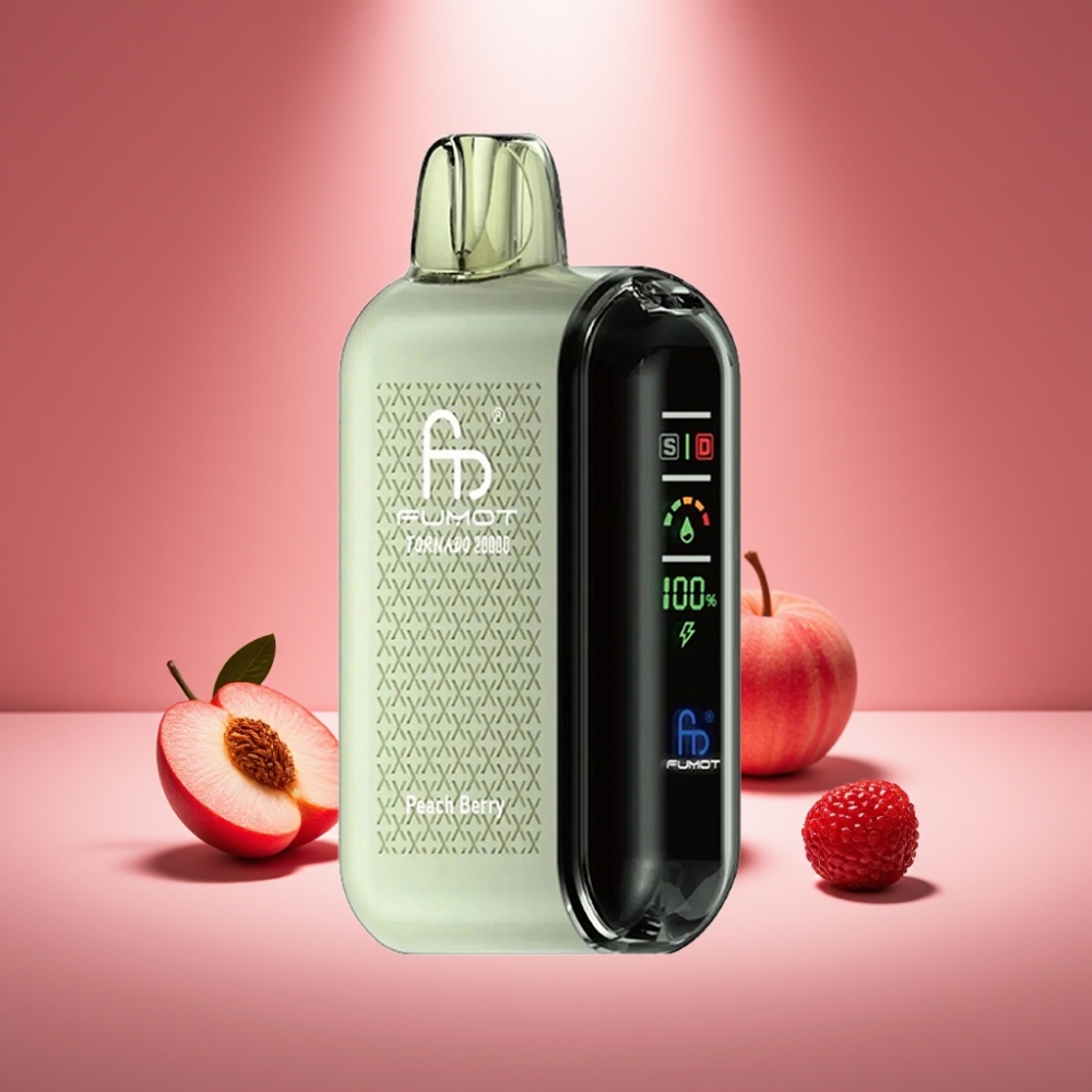 Fumot Tornado 20000 Puffs Pfirsich-Beere mit Dual Mesh Coil und 20ml E-Liquid