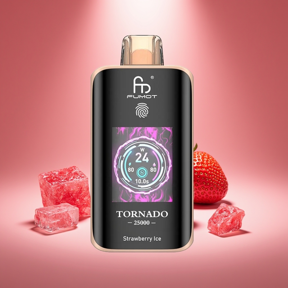 Fumot Tornado 25000 Puffs Erdbeer-Eis mit HD Bildschirm und 700mAh Akku