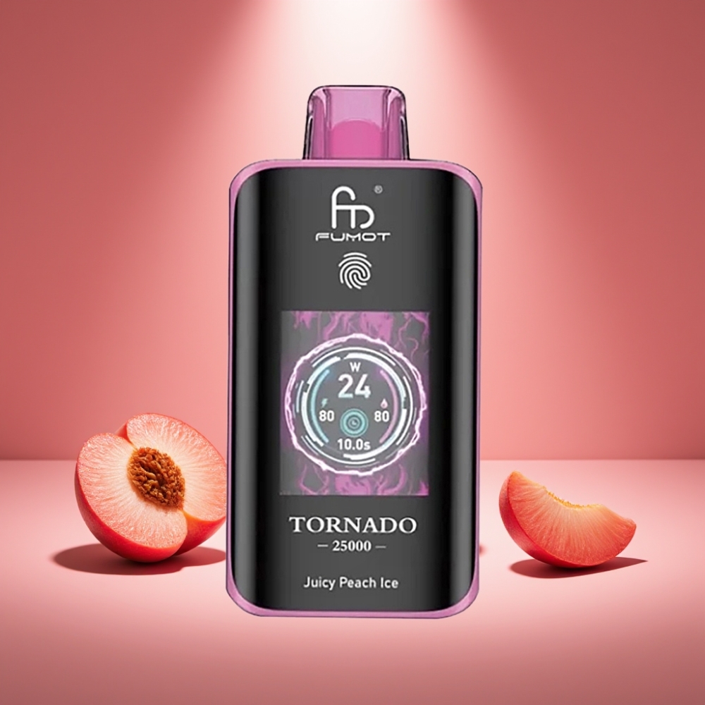 Fumot Tornado 25000 Puffs Juicy Peach Ice HD Screen 20ml