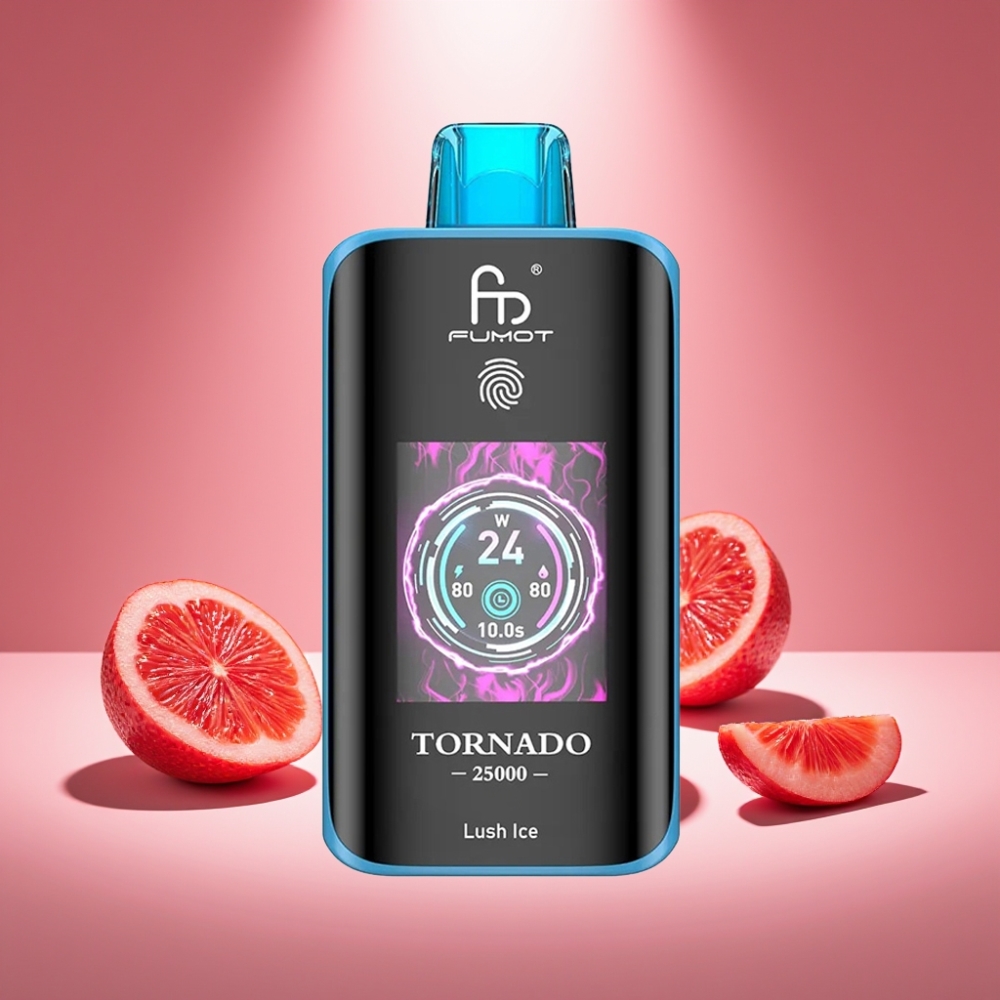 Fumot Tornado 25000 Puffs Lush Ice-Eis mit HD Bildschirm und 700mAh Akku