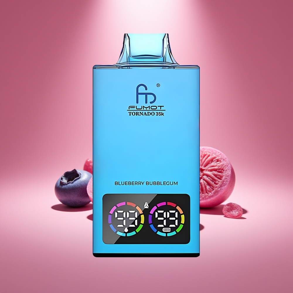Fumot Tornado 35K Disposable Vape Blaubeere Bubblegum mit Dual Mesh Coil und 35000 Zügen