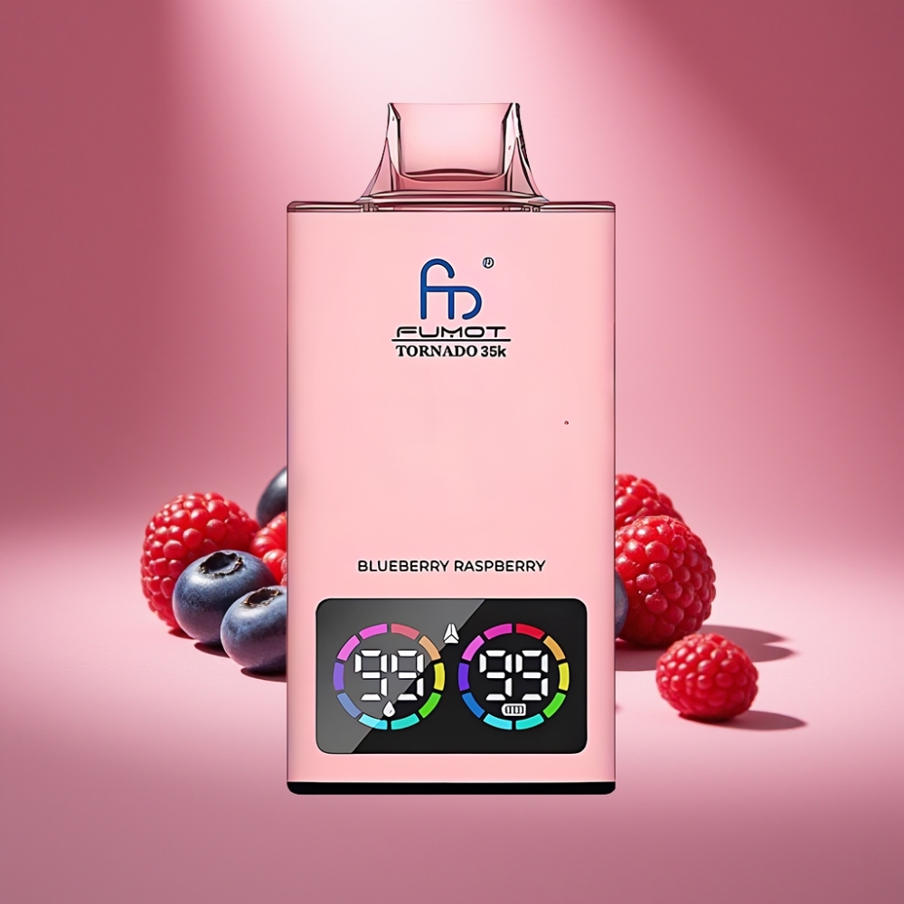 Fumot Tornado 35K Disposable Vape Blaubeere Himbeere mit Dual Mesh Coil und 35000 Puffs
