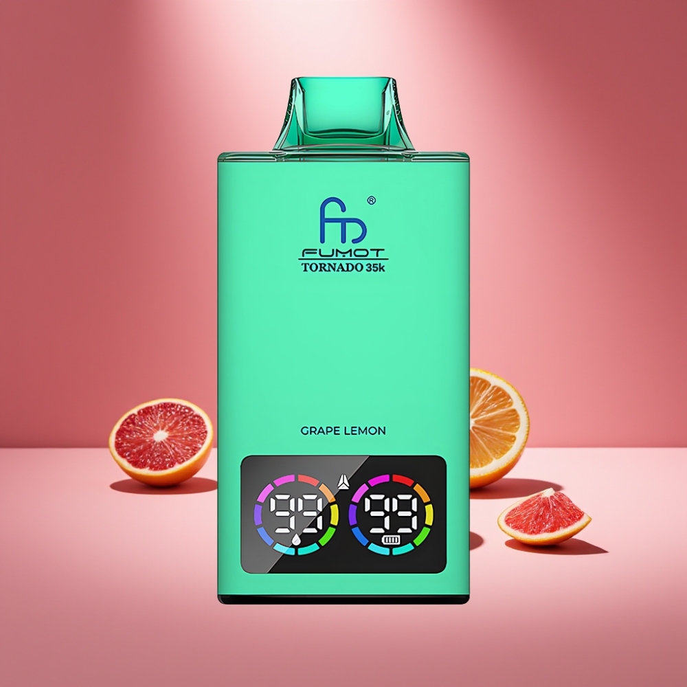 Fumot Tornado 35K Disposable Vape Traube Zitrone mit Dual Mesh Coil und 35000 Puffs