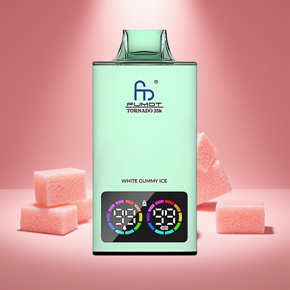 Fumot Tornado 35K Disposable Vape Weiße Gummibärchen-Eis mit Dual Mesh Coil und 35000 Puffs