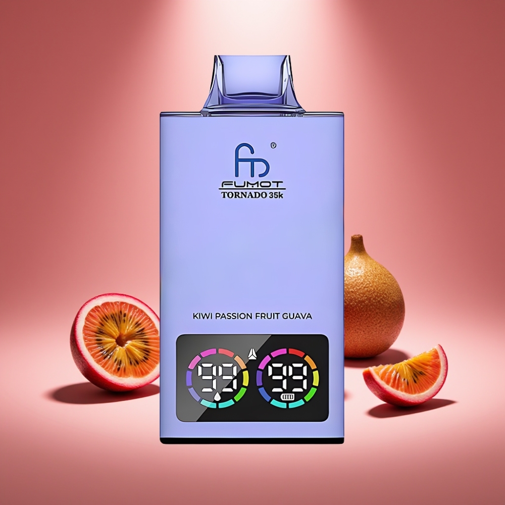 Fumot Tornado 35K Einweg-Vape Kiwi Passionsfrucht Guave mit Dual Mesh Coil und 35000 Zügen