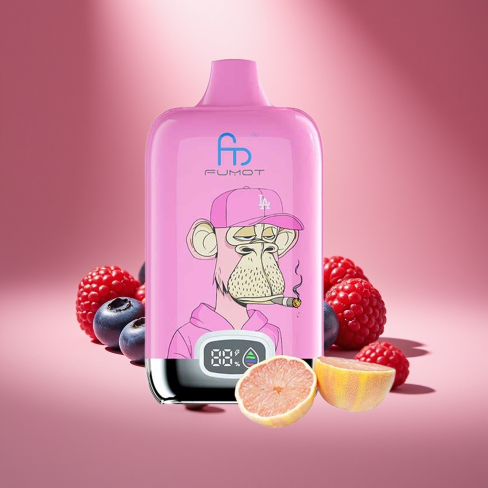 Fumot Tornado Digital Box 12000 Puffs Blaubeere Himbeere mit Mesh Coil