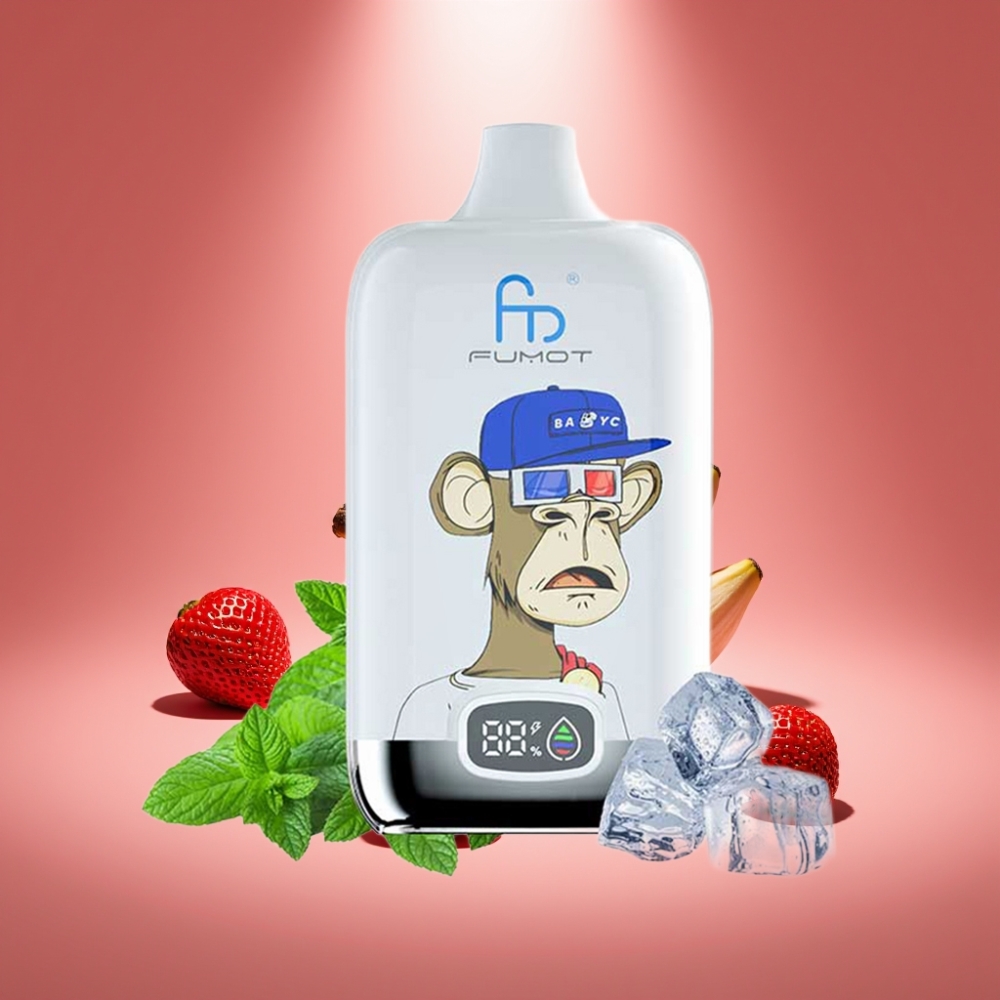 Fumot Tornado Digital Box 12000 Puffs Erdbeer Banane 20ml 67g